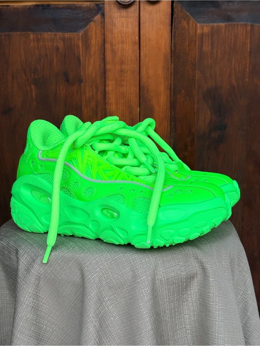Puma LaFrancé RNR Green Glare Neon Chunky Sneakers NWOB